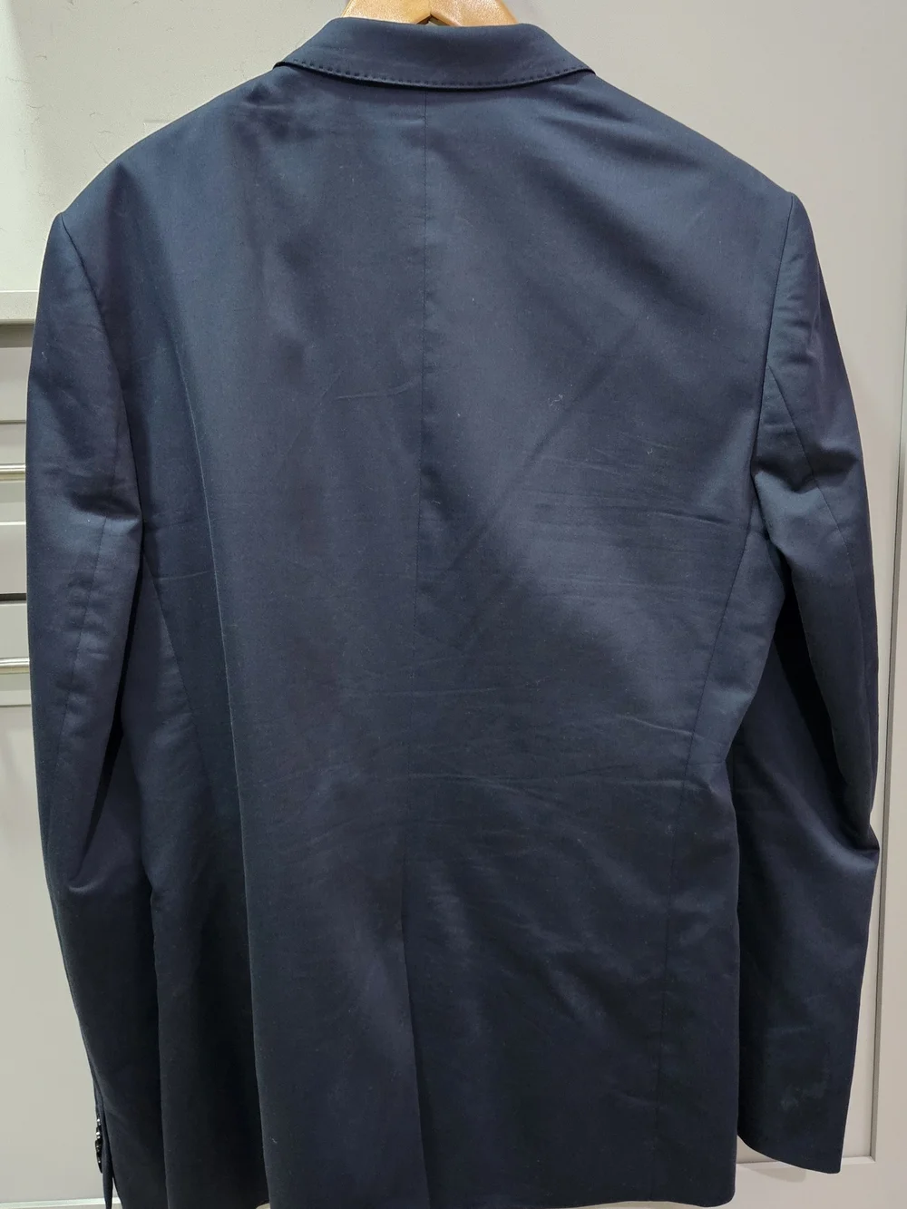 Express Men's Navy Blazer with Black Satin Lapel